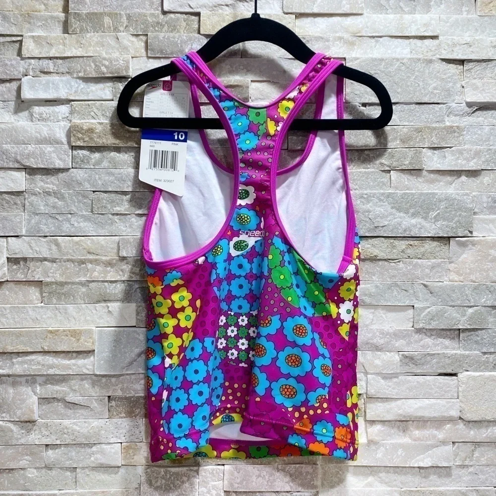 Speedo Racerback Floral Tankini Swimsuit Top